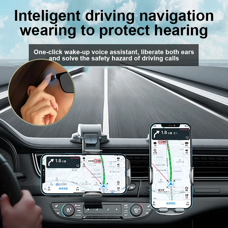 LIGE New AI Voice Bluetooth Call Smart Glasses Sports Headphones Polarized Blue Light Anti-UV Waterproof Lenses Music Sunglasses