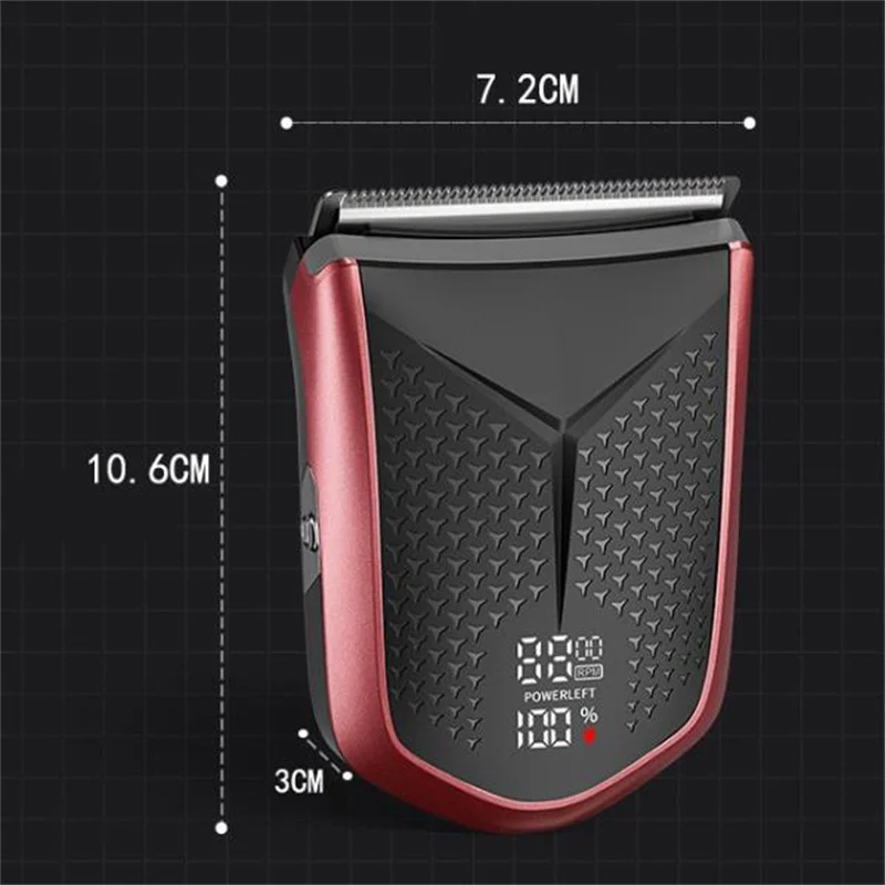 Washable Electric Self Service Hair Trimmer Self-Cut Haircut Kit Fade Style Clipper For Men Width Cutter Blade Bald Head Shaver 4