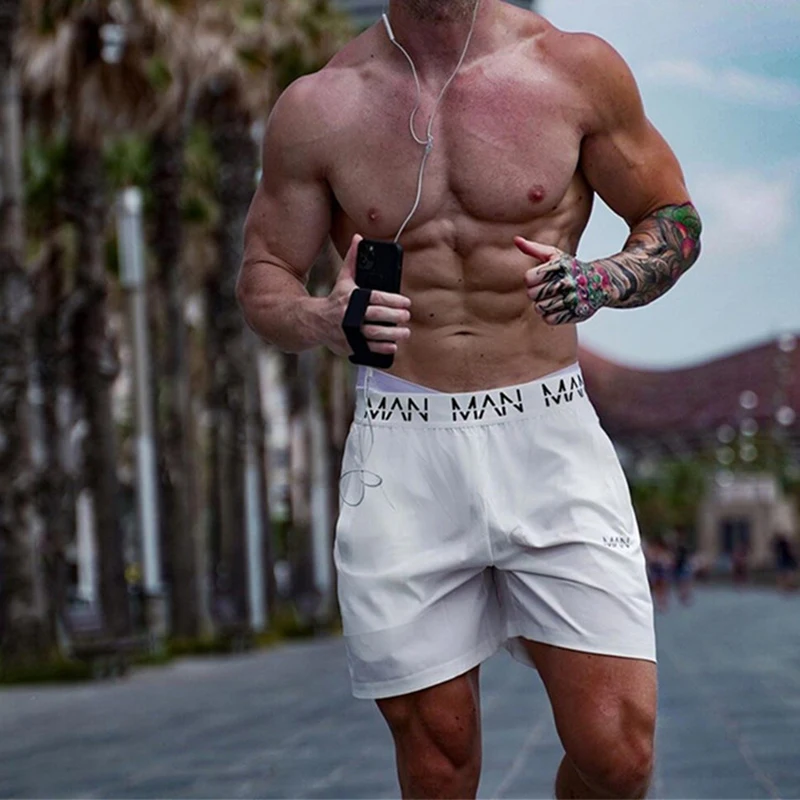 Mannen Fitness Bodybuilding Shorts Sportscholen Workout Mannelijke Ademend Snel Droog Sportkleding Jogger Nieuwe Beach Sport Sho 6