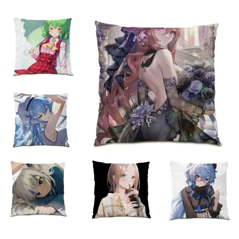 

Cartoon Japan Anime Pillowcase Fashion Pillow Cover Kawaii Cute Girl Avatar Cushion Cover Art Bed Sofa Home Decor Cojines DF1340