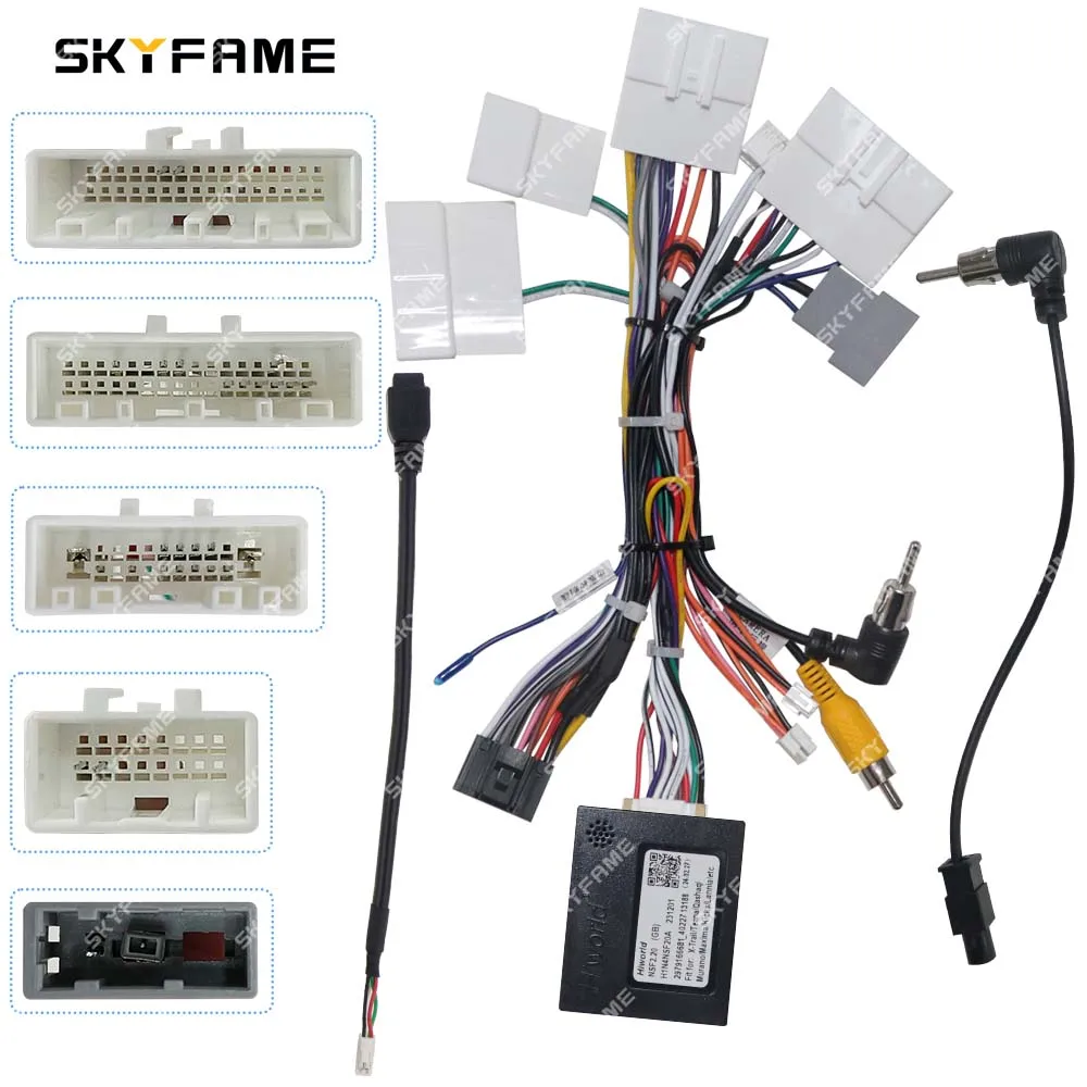 Adaptador De Arnés 16 Pines CANbus Para Nissan - Compatible Con X-Trail, Rogue, Qashqai, Sylphy, Radio Android