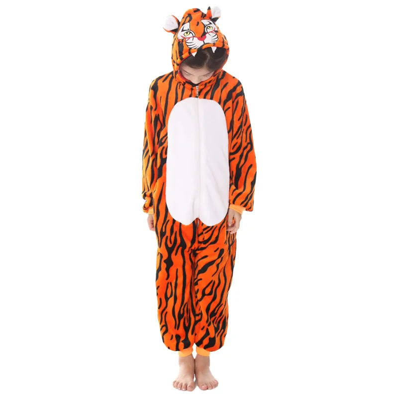 Fluffy Pajamas Kigurumi Jumpsuit Homewear Halloween Cosplay Costumes Long Sleeve Nightgown Onesies Flannel Anime Cartoon Animal