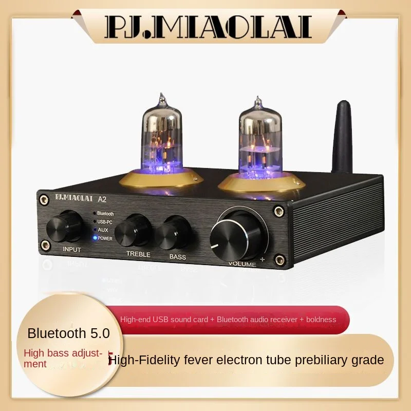 A2 Fever HiFi Electronic Tube Gallbladder Level Bluetooth 5.0 Lossless Receiver Amplifier Front High Bass Adjustment