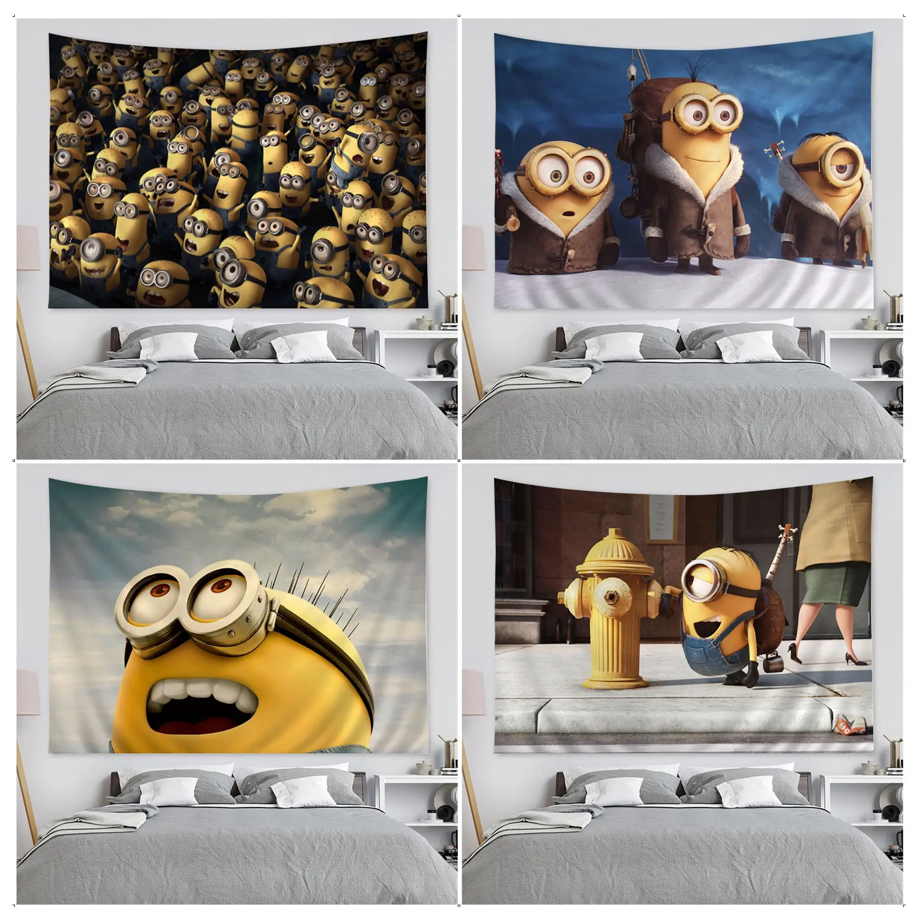 

Cartoon L-Lovely M-Minions Tapestry Cartoon Tapestry Wall Hanging Decoration Household Home Decor