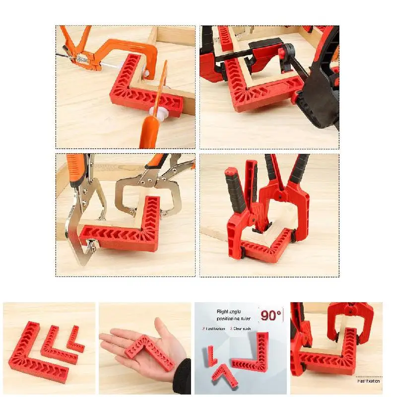 90 Degree Positioning Squares Plastic Clamping Square Corner Positioning Ruler Right Angle Clamp Woodworking Carpenter Tool 4