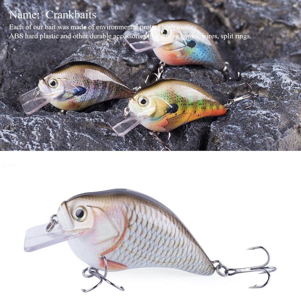 Hanlin Kurbel köder 8cm/16g Angel köder Wobbler schwimmende Hartplastik Square bill Swimbait Bass Hecht Raubtier Pesca Köder Tackle – Detail 2