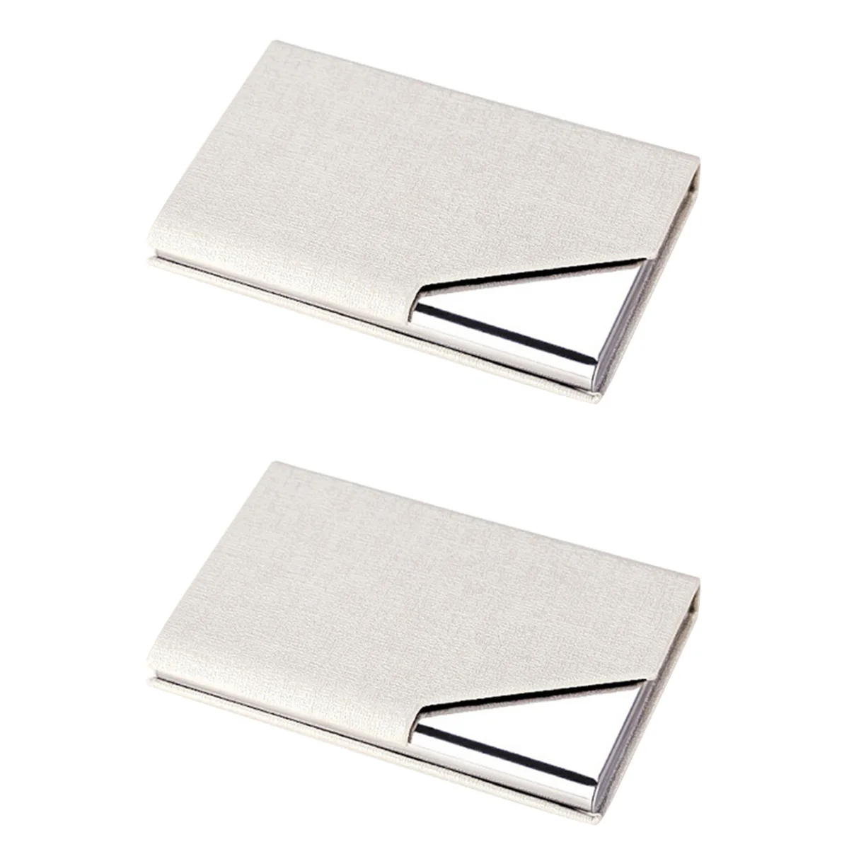 

2 Pieces Stainless Steel Woman Business Card Holder for Women Desk Name Organizer