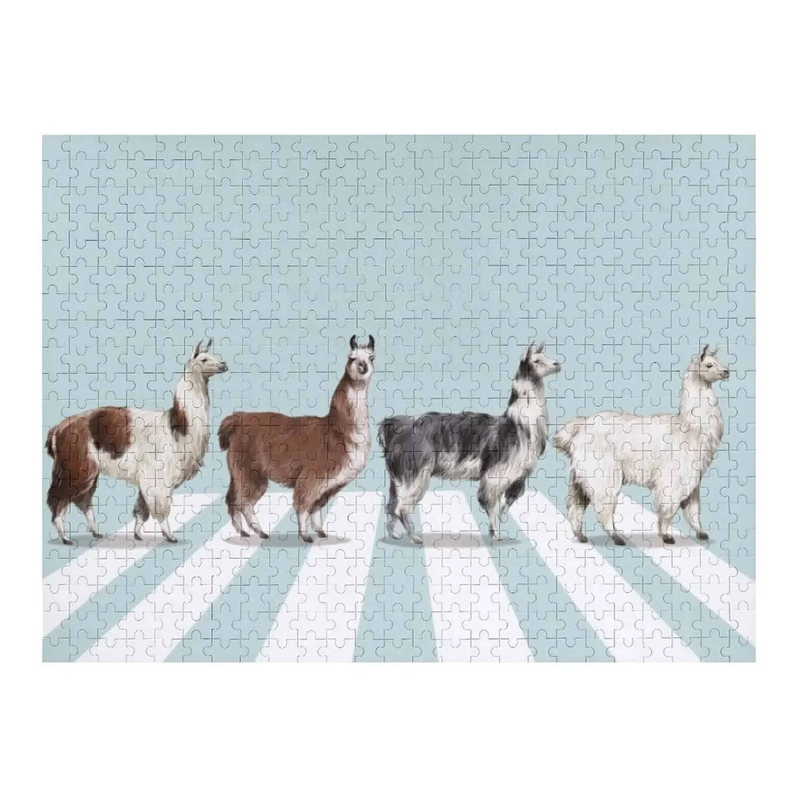 Llama The Abbey Road #1 Jigsaw Puzzle Personalized Baby Object Photo Personalized Gifts Personalised Jigsaw Puzzle