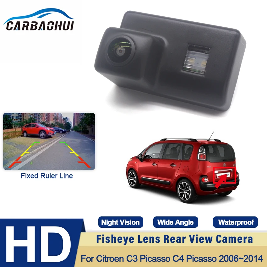 

Автомобильная фотокамера заднего вида HD CCD, фотокамера для Citroen C3 Picasso C4 Picasso 2006 ~ 2014