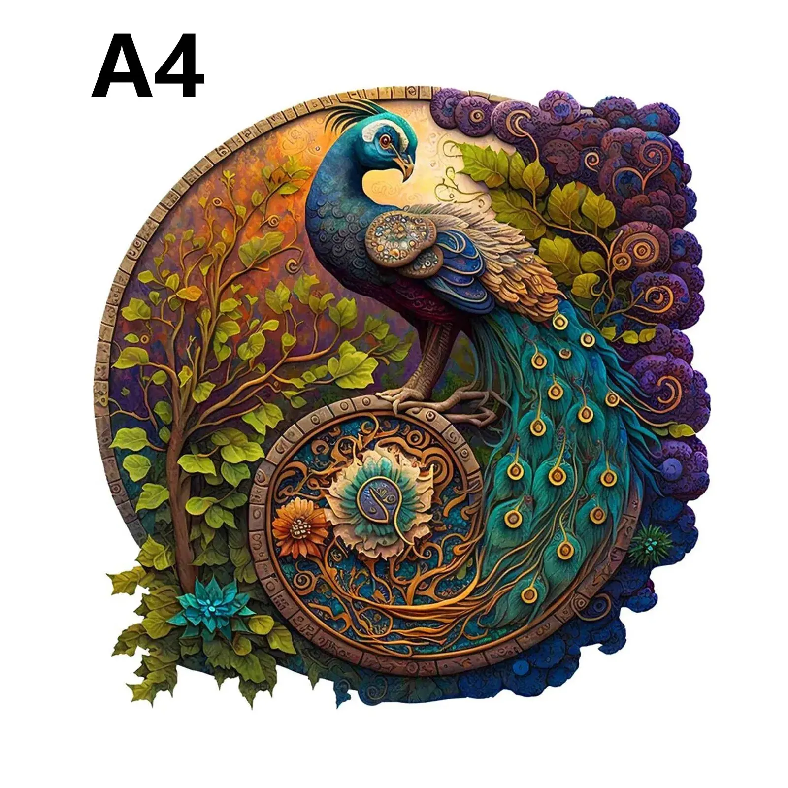 Exquisite Peacock Wooden Jigsaw Puzzle - Irregular Animal Shapes - Elegant Puzzle Gift