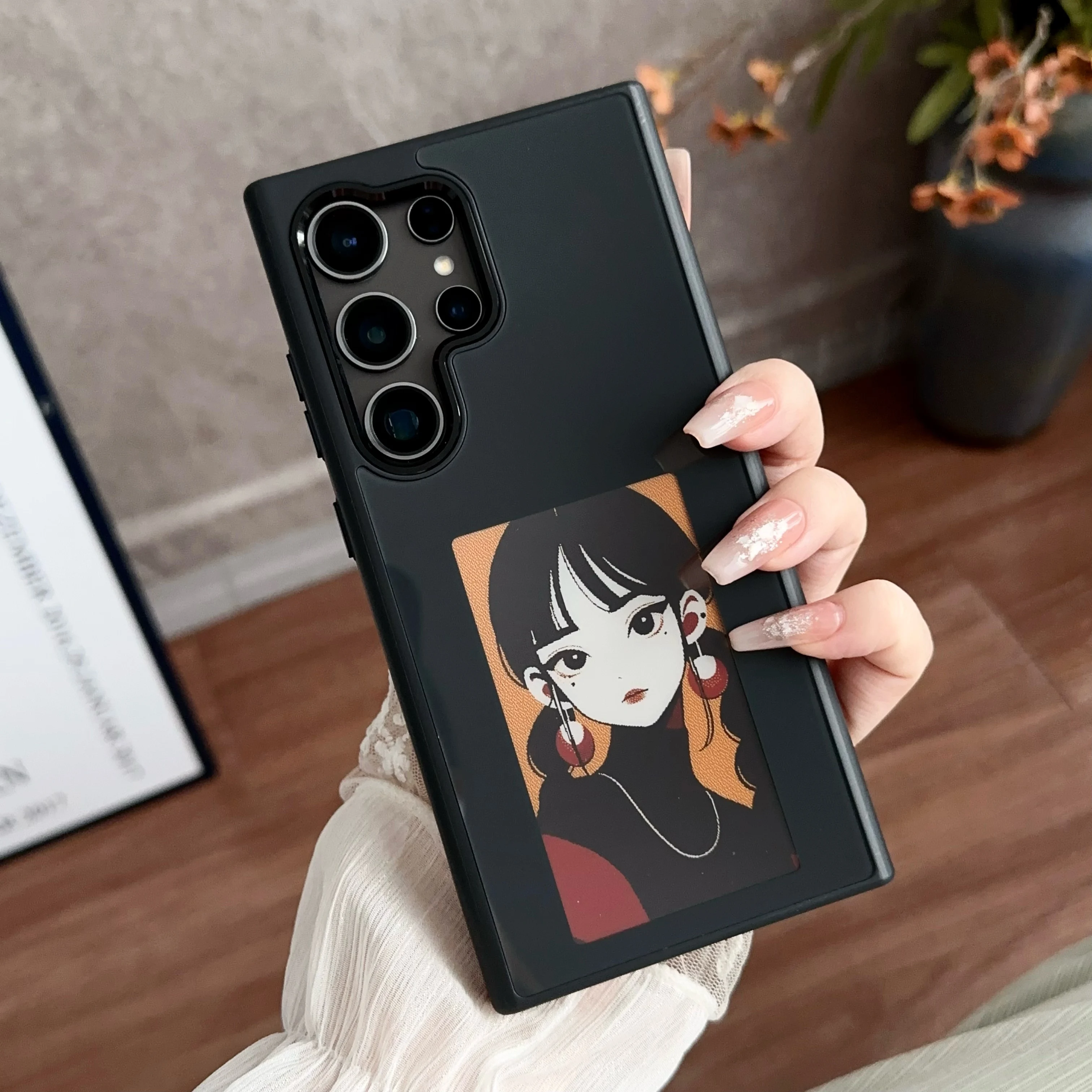 

4-color smart ink screen DIY unlimited screen projection function mobile phone case For Samsung Galaxy S24 Ultra / S23 Ultra