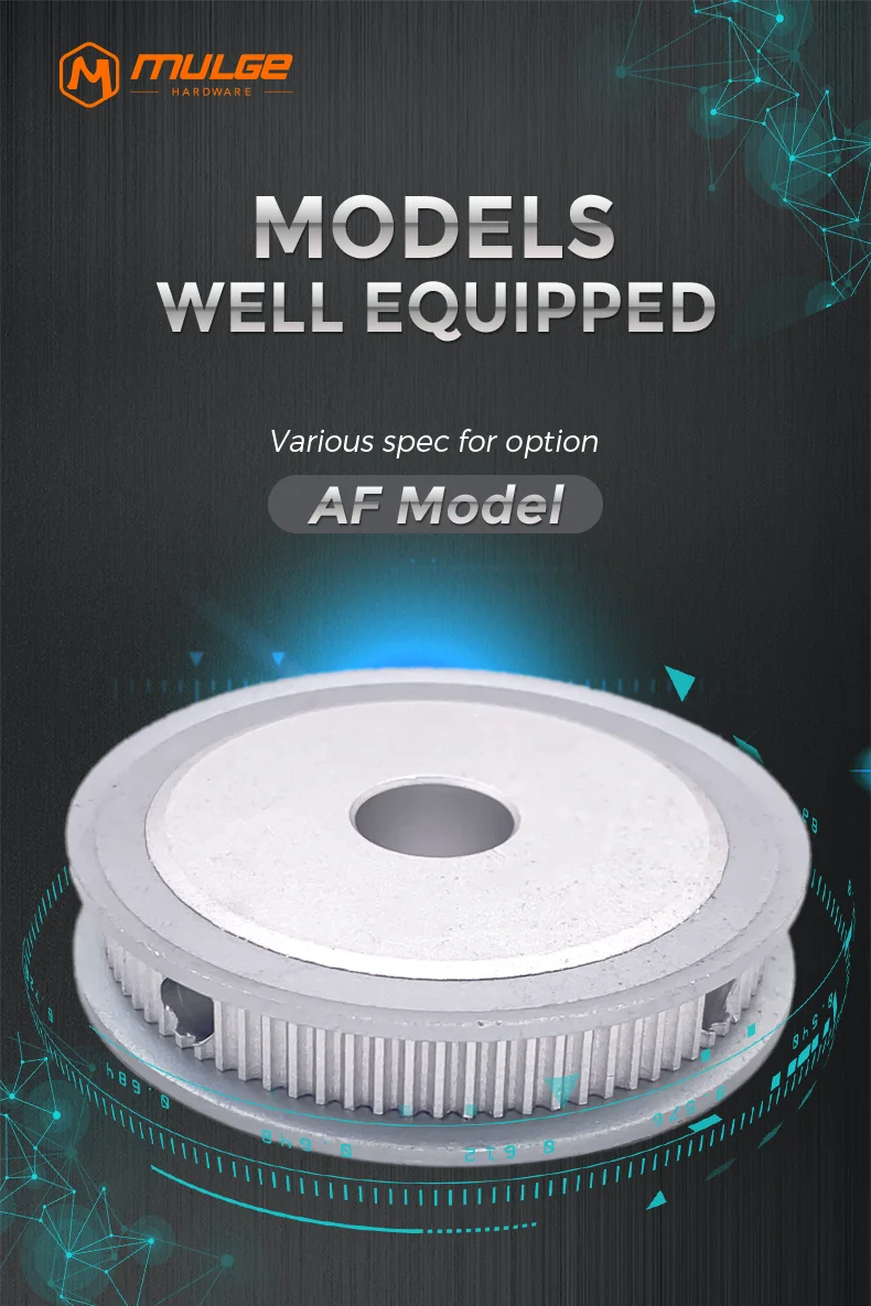 Description Picture 4 of item2GT GT2 Timing Pulley 48T/50T/55Teeth AF Type Bore 4/5/6/6.38/8/10/-15mm Belt Width 6/10mm 3D printed parts