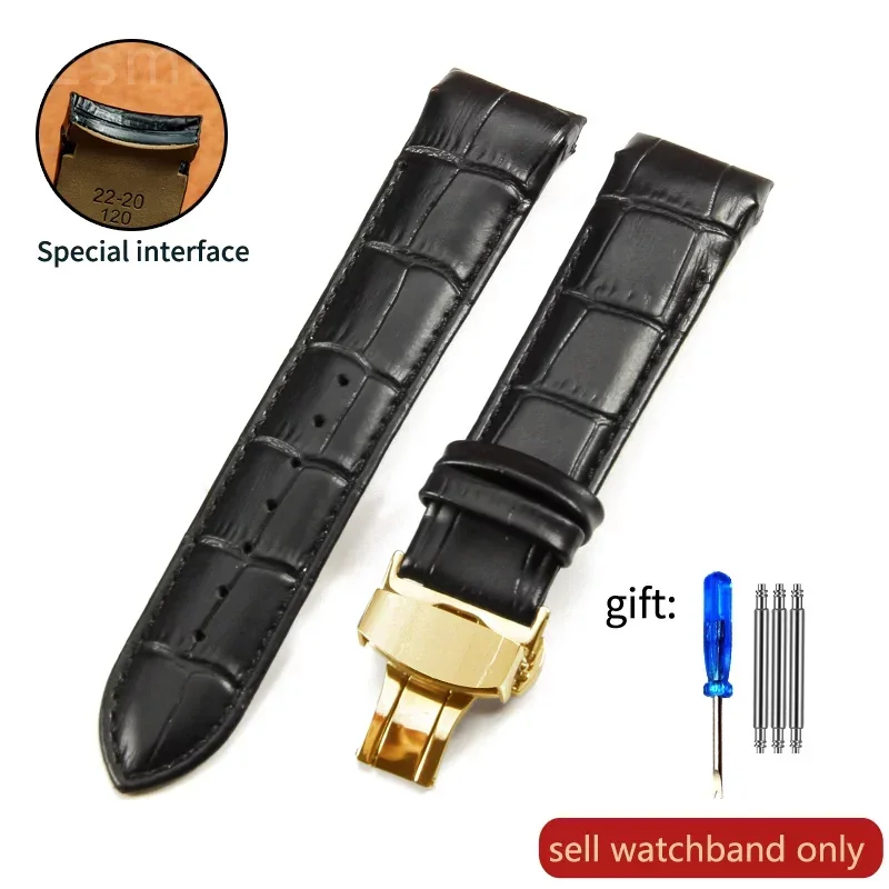 thumbnail image 1 of Correa de reloj de cuero genuino para Tissot 1853 T035 Correa de reloj Kutu para hombre 22 mm 23 mm 24 mm Piel de vaca Coolfigure T035410a Accesorios, 1 of 5