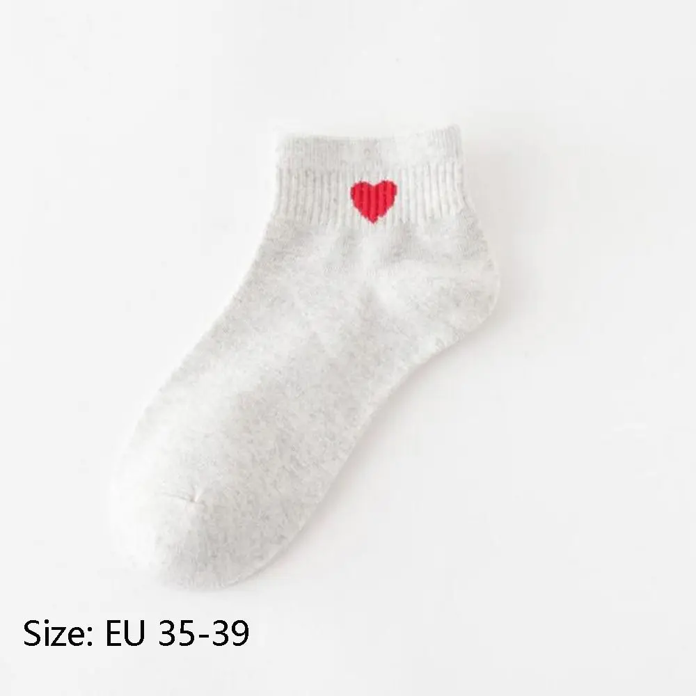 Cotton Embroidery Short Version Spring And Summer Essential Women's Hosiery Korean Style Socks Ankle Socks Love Heart Shape images - 6