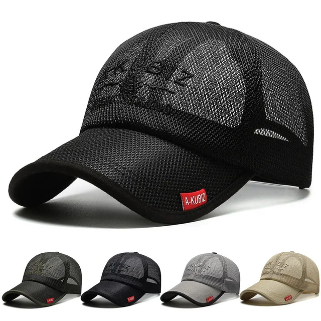 Summer Men Women Mesh Baseball Cap Male Female Outdoor Sport Sun Visor Hat Solid Fashionable Breathable Snapback Camping Canada 1