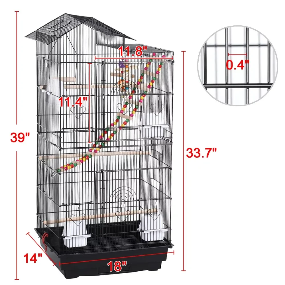 Bird Cage with perches and toys 2