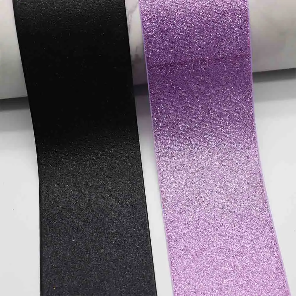 Grosgrain Ribbon 10 50Yards 3" 75mm Popular Sparkle Solid Glitter Printed Hair Bows Crafts Handmade DIY Sewing Accessories