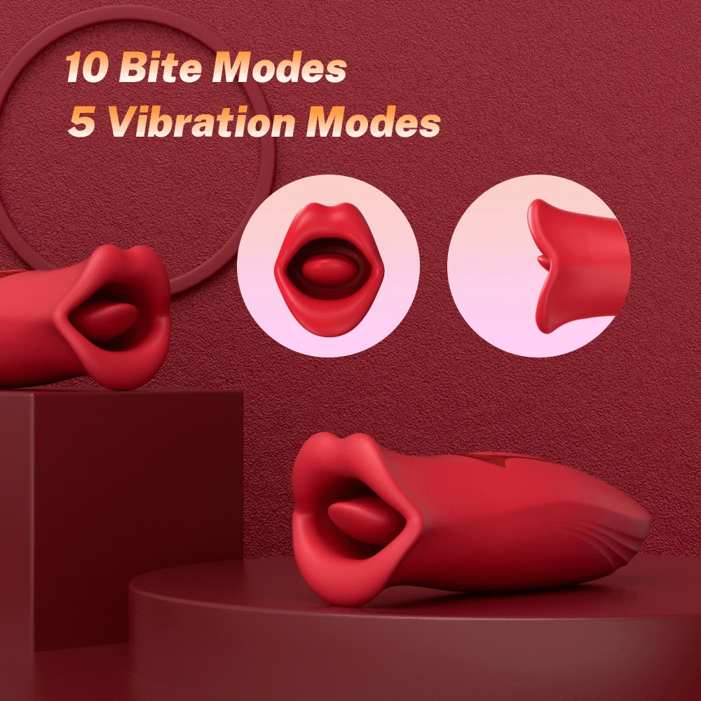 Zunge lecken Vibrator für Frauen Oral Sex beißen und vibrieren Klitoris Stimulator Nippel Sauger Spielzeug für Erwachsene Frauen_voghion.com