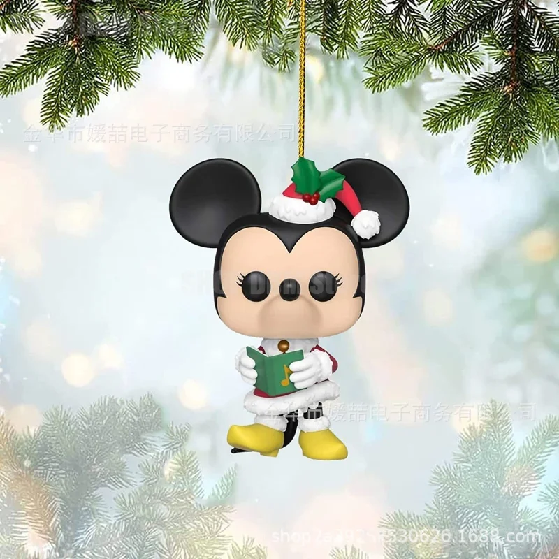 Disney Mickey Mouse Stitch Cristmas Pendants Christmas Decorations For Home Xmas Tree Christmas Ornaments Navidad Decor New Year