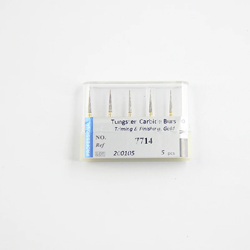 Dental-Hartmetallbohrer mit Wolfram-Finish, FG 7714, Kegel mit flachem Ende, Zahnheilkunde, Schleifbohrer, hohe Geschwindigkeit zum Trimmen von Zahnärzte, Werkzeugen – Detail 2