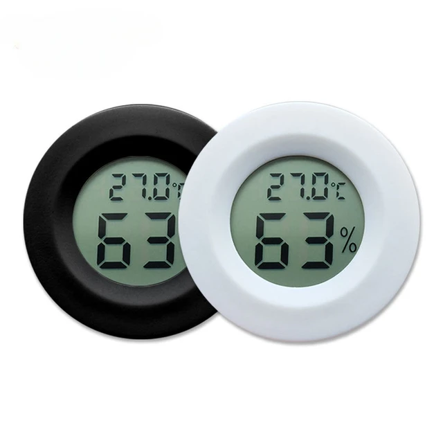 Round Electronic Temperature And Humidity Meter Reptile Electronic