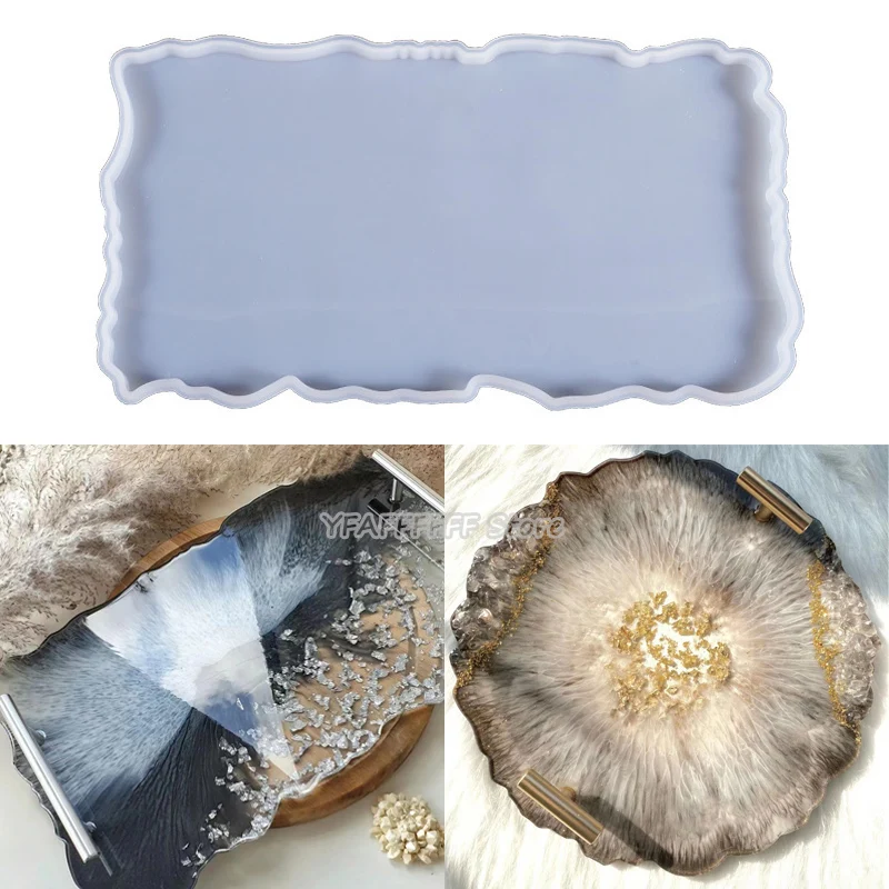 Lot De 2 Moules En Silicone Pour Résine Époxy - Grand & Petit Plateaux Rectangulaires - DIY Créatif
