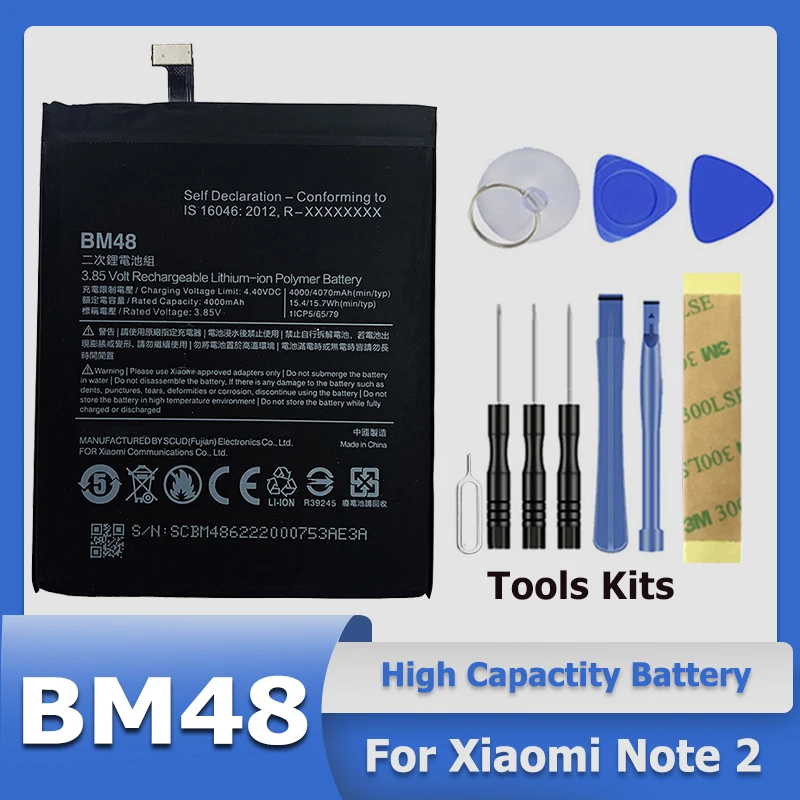 

XDOU High Quality Replace The Battery BM48 For Xiaomi Note 2 Note2 Batterie + Tool