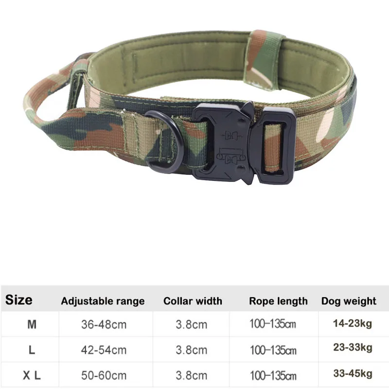 Durable Tactical Dog Collar Adjustable Personality Military Pet Collar Medium Large Dog German Shepherd Training Accessories 