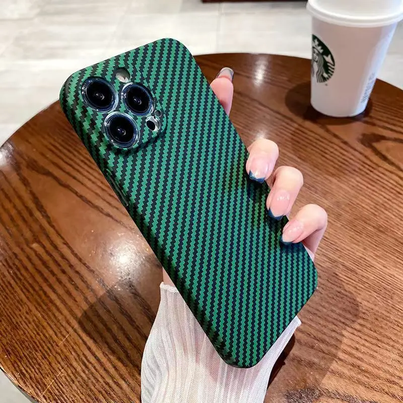 Luxury Ultra Thin Carbon Fiber Texture Matte Shockproof Case