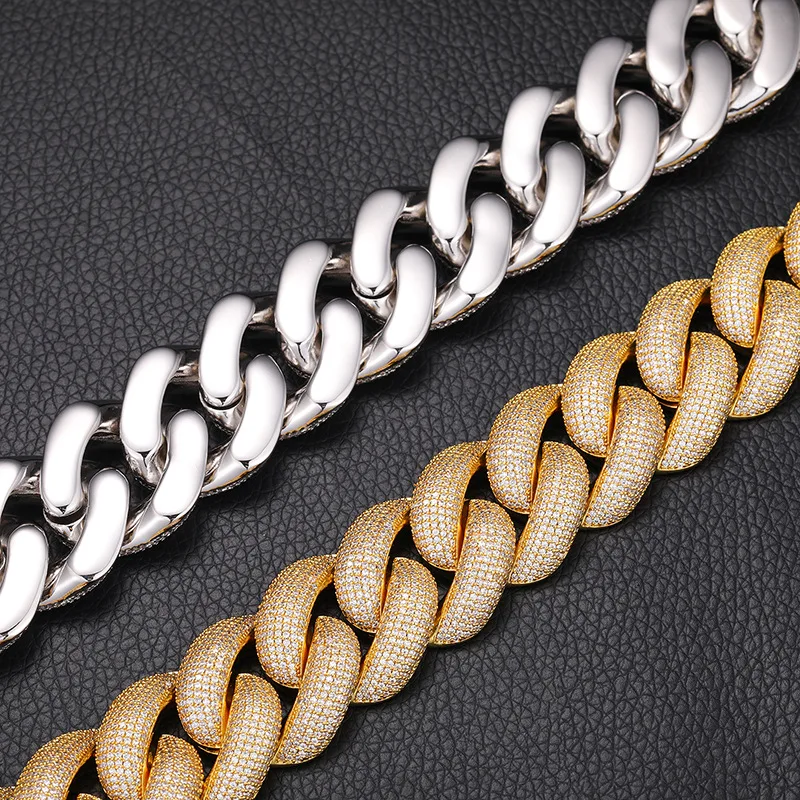 25mm Big Heavy Hip Hop Full CZ Stone Paved Bling Iced Out