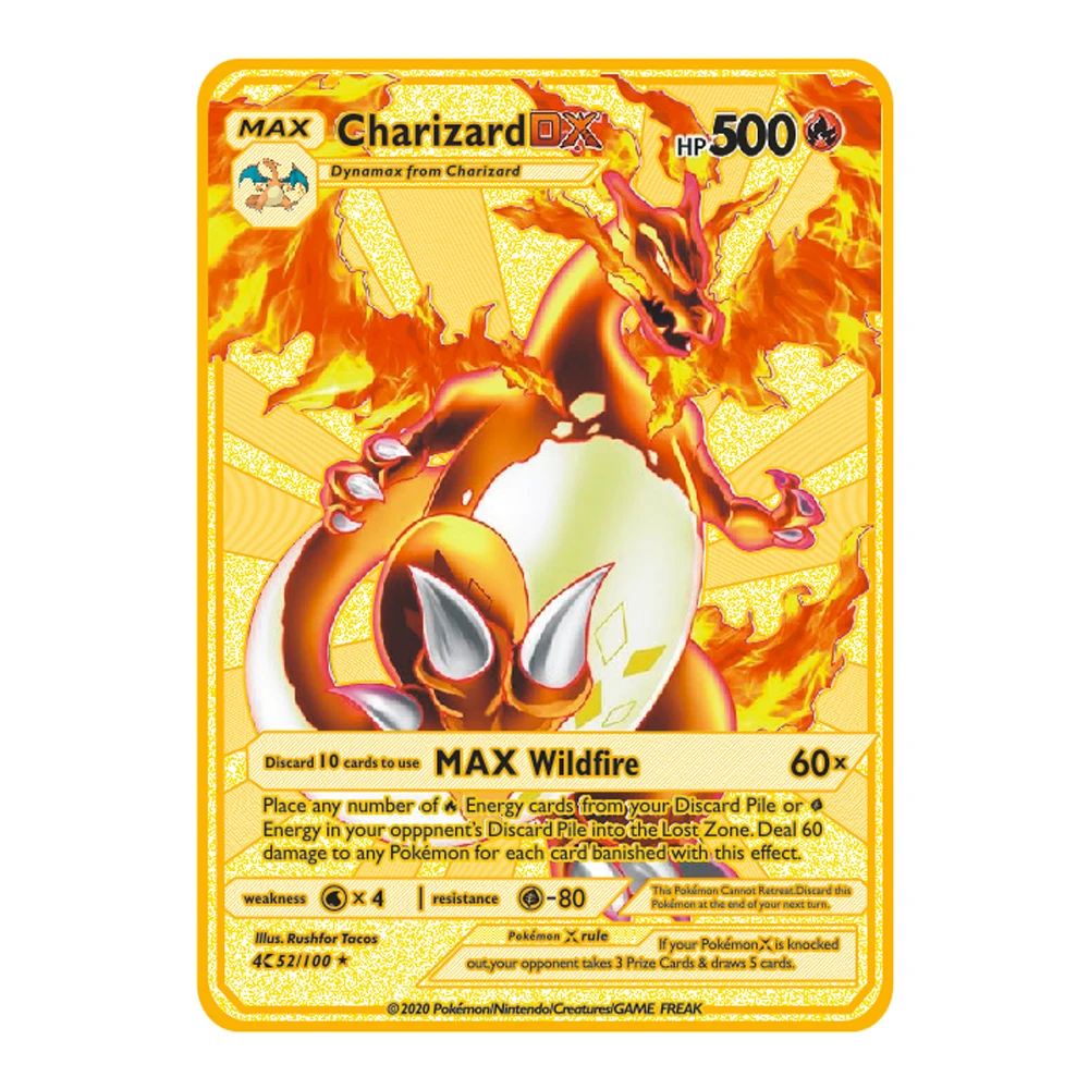 Carta Pokémon em Metal Charizard 800HP, Promoçoes