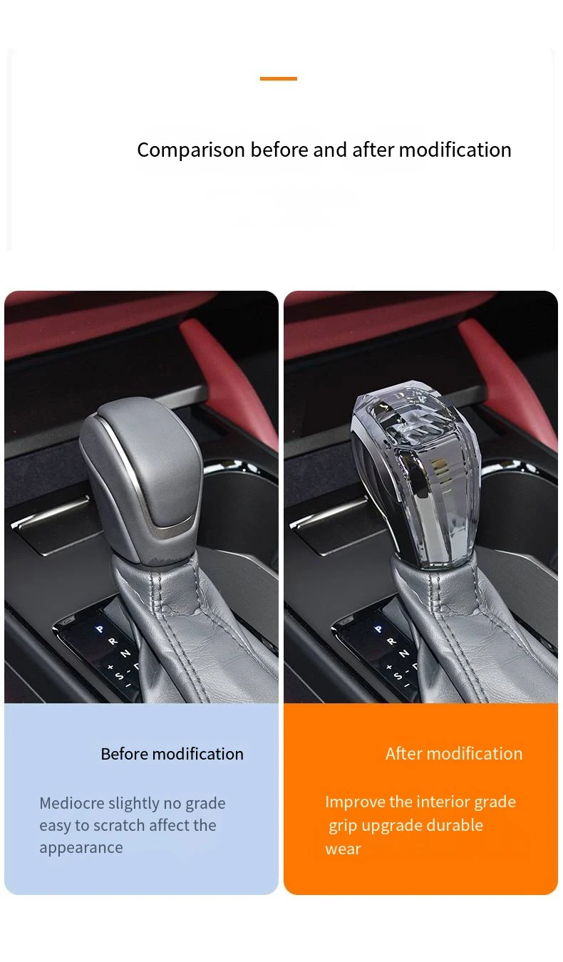 Seven color light crystal shift knob suitable for Lexus 25 crystal gear head car