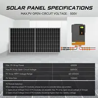 Contrôleur de charge solaire MPPT PowMr 140A avec écran LCD, compatible avec les batteries au lithium et au plomb-acide 24V 48V, avec panneau solaire, entrée 60~500VDC 3