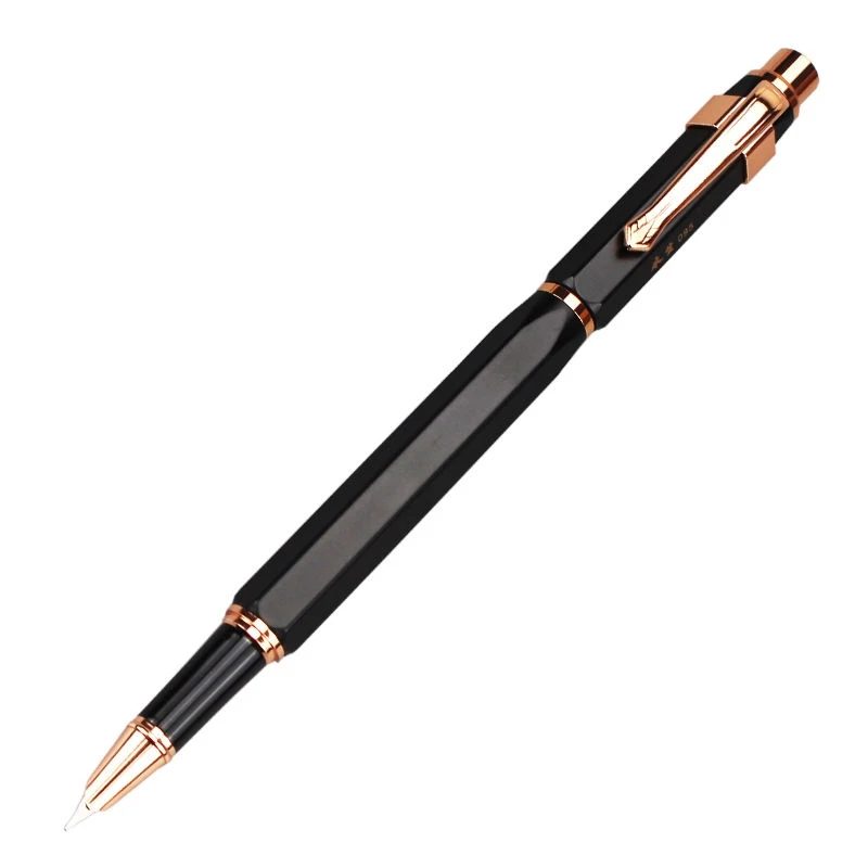 Fountain Pen St Penpps 095 Fountain Pen Hexagon Black Metal Ink Pen Bronze Clip F Nib Stationery Office school supplies