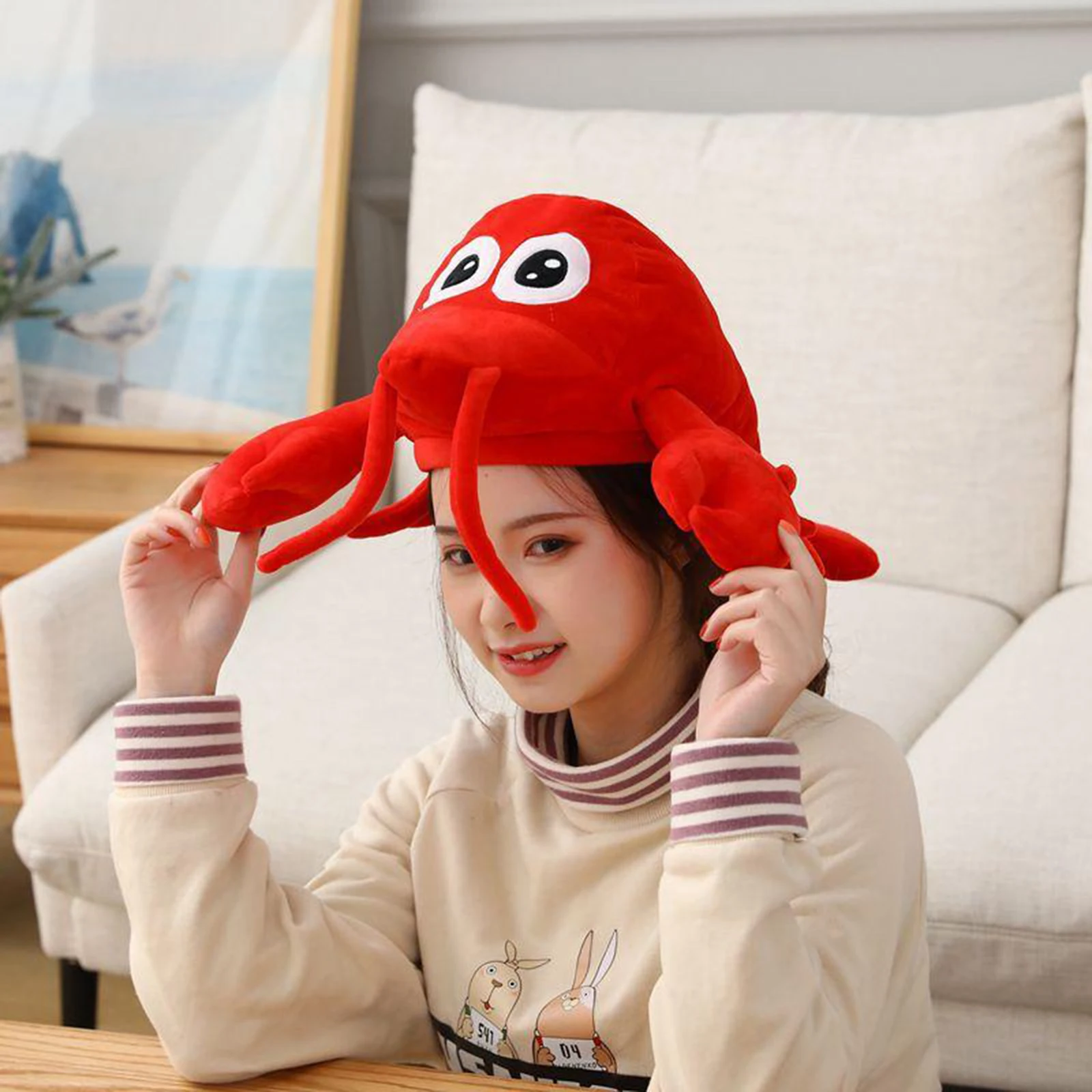 Comfortable Hood Lobster Hats Costume Hats Warm Soft Cozy Headdress Photographic Headwear