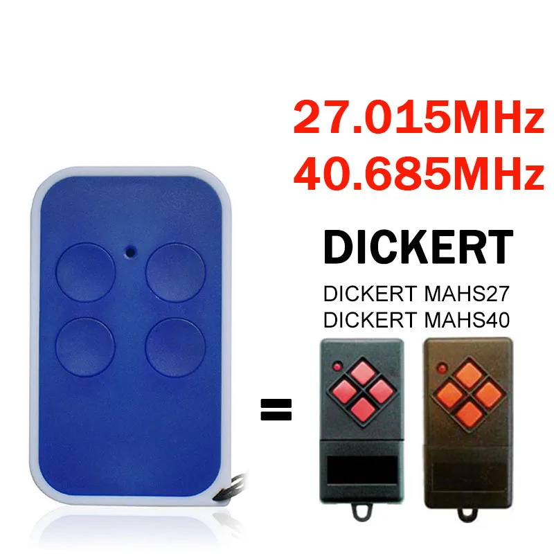 

For DICKERT MAHS40 MAHS27 Garage Door Opener 27.015MHz 40.685MHz Fixed Code Low Frequency Garage Remote Control Transmitter Key