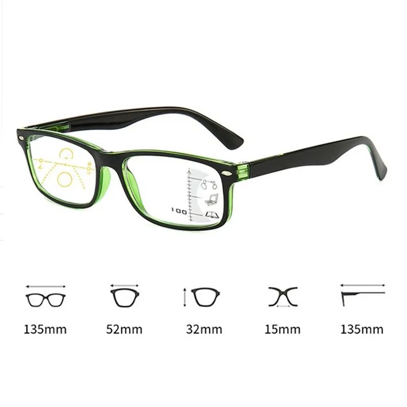 Retro Anti Blue Rays Progressive Multifocal Reading Glasses Men Women Near Far Sight Eyeglasses Computer Goggle Eyewear gafas 2