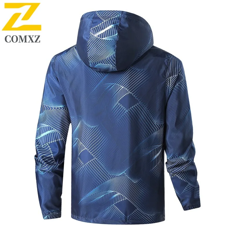 COMXZ Hooded Classic High Quality Jacket Men Outdoor Climbing Long Lasting Motorcycle Coat Urban Street Lightweight Autumn Coat