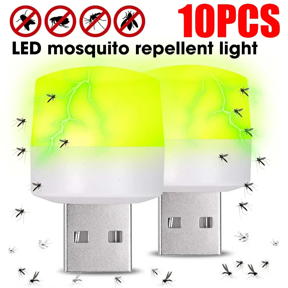 10/1PCS Mini Mosquito Killer mosquito killer lamp mosquito lamp insects repeller Night Light Portable LED Non-radiation Insect Killer Light USB Plug Electric Mosquito Lights