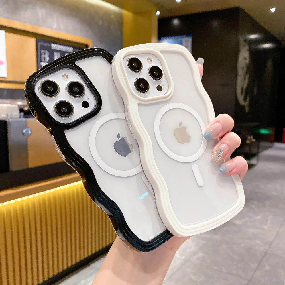 Vibrant Wavy Magnetic Wireless Charging Shockproof Case
