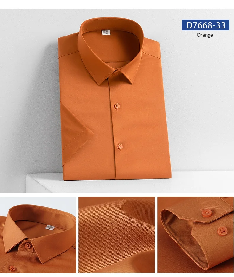 material sedoso sólido elástico negócios camisas vestido