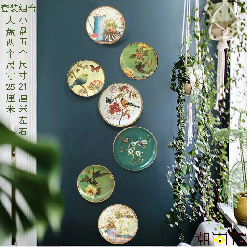 

Wall decoration Creative wall decoration European style flower and bird ceramic plate