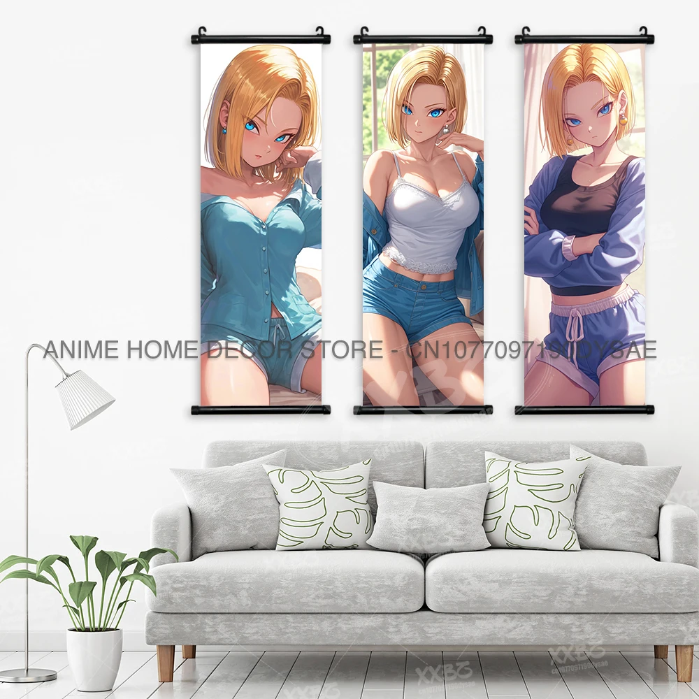 Dragon Ball Posters Sexy Android 18 Anime Figures Wall Art Simple