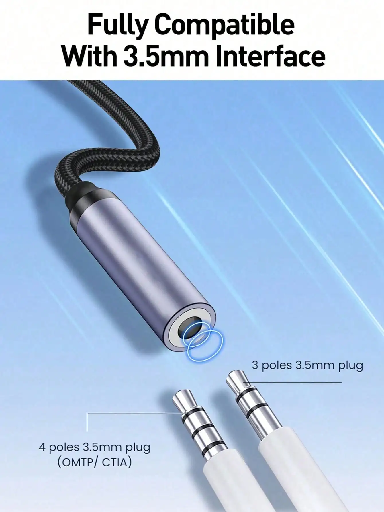 USB Type C to 3.5mm Female Headphone Jack Adapter USB C to 3.5 mm Aux Audio Dongle Cable Cord Compatible with iPhone 16 Pro Max