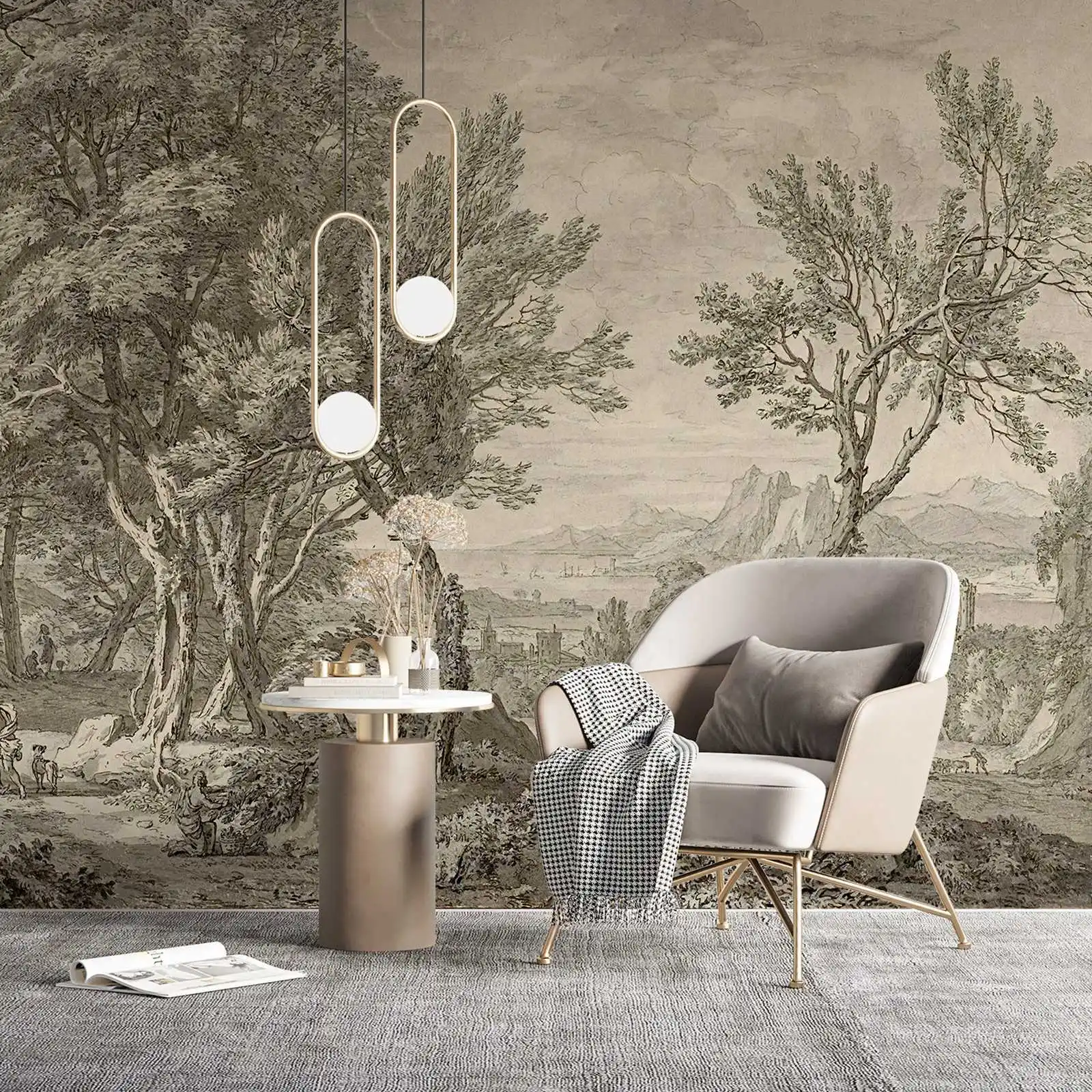 Vintage-Scenic-Wallpaper-Landscape-Panoramic-Wall-Mural-with-trees-in ...