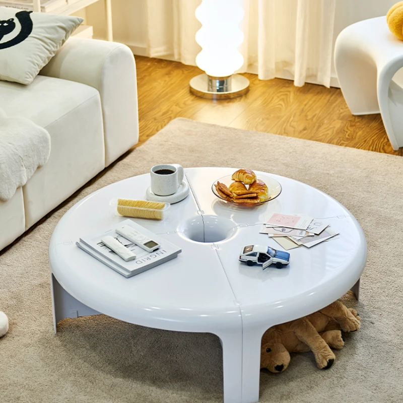 

Medieval Cream Breeze Tea Table Network Red INS Small Side Table Living Room Household Small Table Circular Simple Modern Small