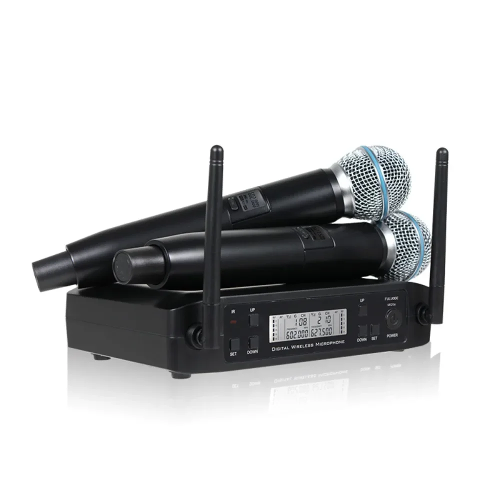 

Wireless Microphone Handheld Dual Channel Ultra-high Frequency Fixed Frequency Dynamic Microphone Karaoke Wedding Party Band