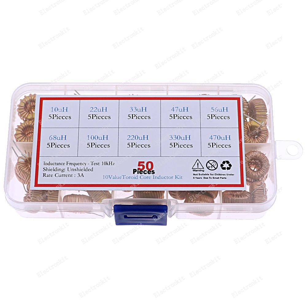 50pcs Toroid Core Inductor Wire Wind Wound Assorted kit mah10uH 22uH