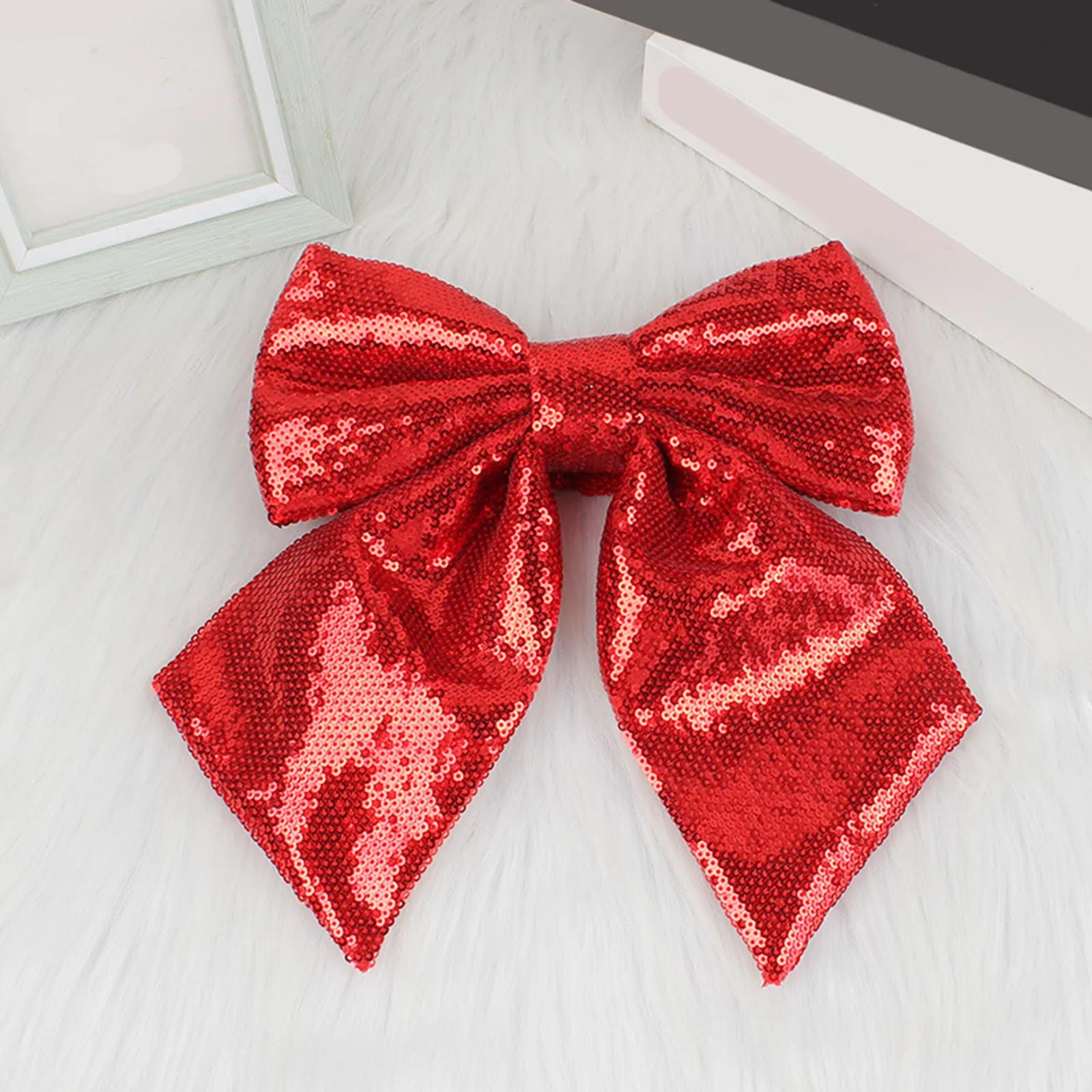 Bow Sequin Bowknot Glitter Christmas Tree Decoration Pendant Kawaii Hair For Girls Hair Headwrap Fashion Diy Accessory