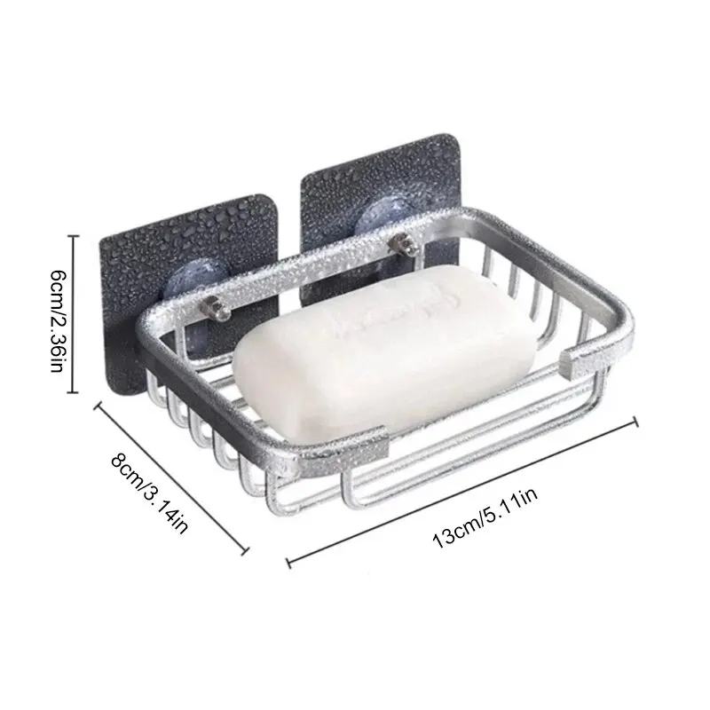 soap rack wall mounted aluminum soap rack kitchen bathroom draining soap mesh storage rack multi-purpose 1pc